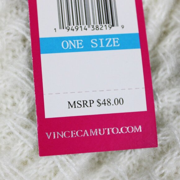 Vince Camuto Ivory Beanie & Scarf Set Faux Fur Pom One Size Winter Gift Set NWT - Picture 5 of 5